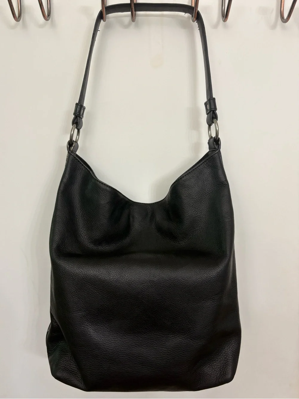 FRYE Black Pebbled Leather Campus Hobo Shoulder Bag Satchel